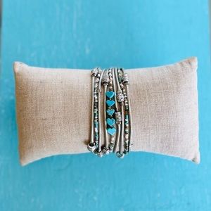 Women’s Leather & Beaded Wrap Bracelet- Hand made by me
